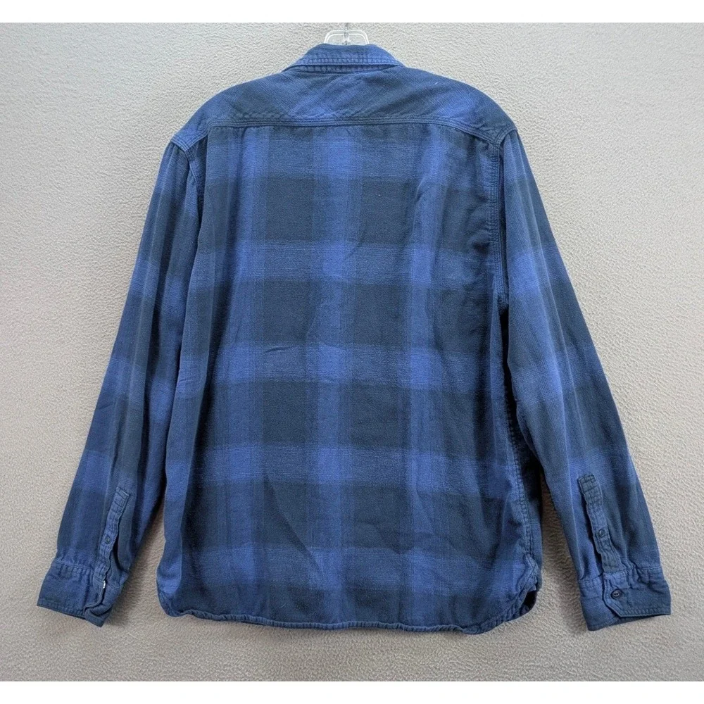 Levi's Plaid Flannel Button Down Long Sleeve Shirt Men's XL Blue Cotton Western